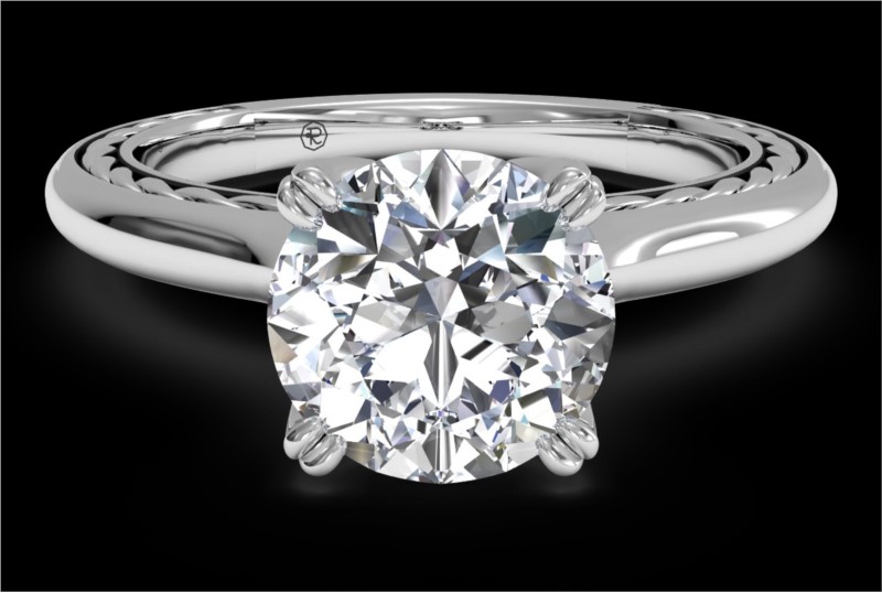 RITANI Solitaire Diamond Braided Engagement Ring in White Gold by Ritani