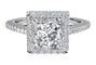 RITANI French-Set Halo Princess Cut Diamond Engagement Ring in White Gold by Ritani